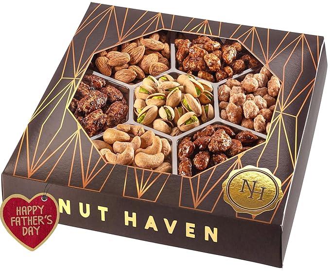 Nuts Gift Basket - Extra Large Assortment of Sweet & Roasted Salted Gourmet Nuts - Assorted Food Gift Box for Birthday, Family, Sympathy, Men & Women.
