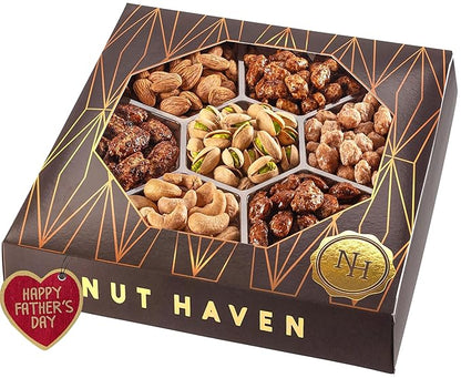 Nuts Gift Basket - Extra Large Assortment of Sweet & Roasted Salted Gourmet Nuts - Assorted Food Gift Box for Birthday, Family, Sympathy, Men & Women.