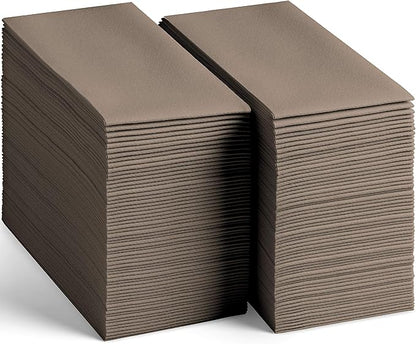 200-Pack Disposable Linen-Feel Beige Napkins, 12" x 17" Cloth-Like Paper Dinner Napkins For Wedding, Bathroom, Party Or Event