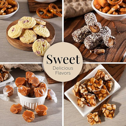 Broadway Basketeers Sympathy Care Package Gift Basket of Chocolates & Sweets.Send Condolences & Well Wishes with Beautiful Basket Enjoy Large Assortment of Sweets & Savory,Perfect for Mom Dad Friends
