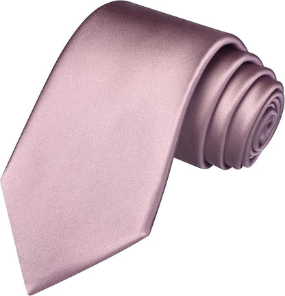 Branduce 3.15"（8cm） Mens Solid Satin Tie Pure Color Necktie for Business and Wedding + Gift Box