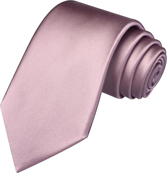Branduce 3.15"（8cm） Mens Solid Satin Tie Pure Color Necktie for Business and Wedding + Gift Box