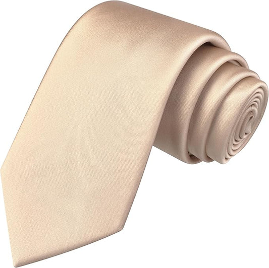 Branduce 3.15"（8cm） Mens Solid Satin Tie Pure Color Necktie for Business and Wedding + Gift Box