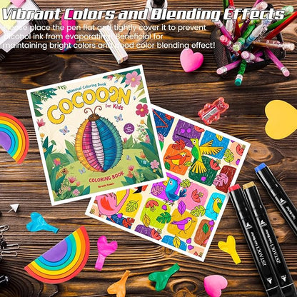 168 Colors Alcohol Markers, Art Markers for Kids Adults Artists Coloring Book Painting Sketching, Dual Tip Drawing Marker Set Perfect for Boys Girls Students Gift (168)