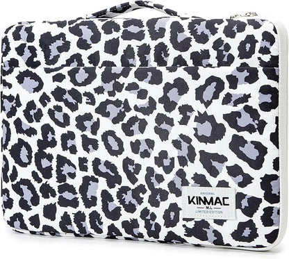 Kinmac 360 Degree Protective Laptop Sleeve Case Bag with Handle for MacBook Air 15 inch and 15 inch-15.6 inch HP Lenovo Dell ASUS Acer Notebook Computer (Leopard)