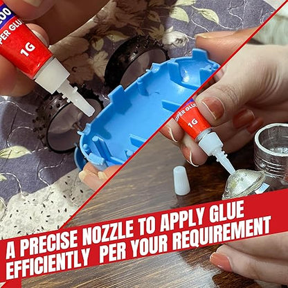 GH1200-1 Gram (Pack of 48) Single-Use Super Glue All Purpose, Super Fast, Thick & Strong Adhesive Superglue, Cyanoacrylate Glue for Hard Plastics, DIY Craft, Ceramics, Frame, Leather, Metal Etc