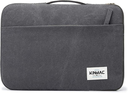 Kinmac 360° Heavy Duty Protective Laptop Sleeve Case Bag Cover with Handle for MacBook Air 13 inch,iPad Pro 13 inch and 13.3 inch HP,Dell,Lenovo,Asus,Acer Laptop (Grey Canvas)