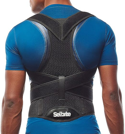 Posture Corrector for Men and Women - Back Brace for Upper and Lower Body Support - Adjustable Straightener with Pain Relief and Muscle Memory (Large)