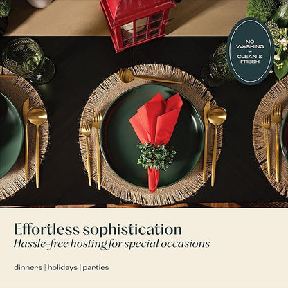 200-Pack Disposable Linen-Feel Light Green Napkins, 12" x 17" Cloth-Like Paper Dinner Napkins For Wedding, Bathroom, Party Or Event