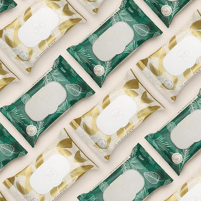 The Honest Company Hypoallergenic Flushable Wipes for Sensitive Skin, Gilded Wings, 42 Count