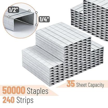 Mr. Pen- Staples for Stapler, 50000 pcs, 1/4 inch, 35 Sheet Capacity (26/6), Staples for Desk Stapler