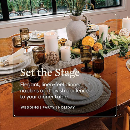 Linen-Feel European-White Paper Napkins - Decortive Cloth-Like Disposable Dinner Napkins - Soft And Absorbent. For Kitchen, Party, Wedding, Bathroom Or Any Occasion. (Pack of 5000)