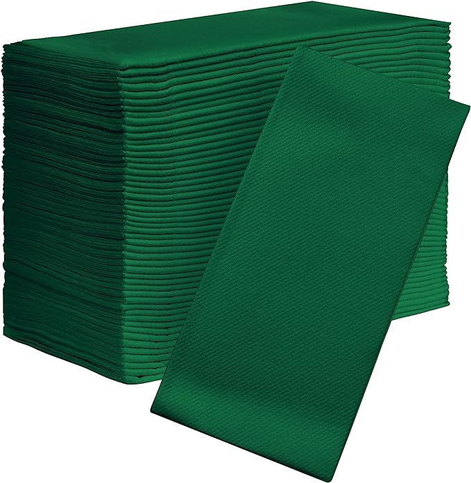 American Homestead Paper Napkins – Disposable Linen-Like Dinner Napkins for Weddings, Parties & Restaurants – 15.75" x 15.75" Green, 100 Count Bulk Pack