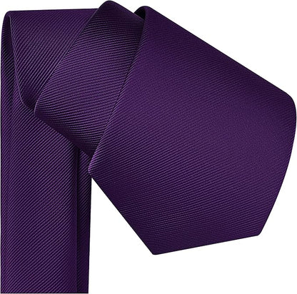 Branduce 3.15"（8cm） Men's Solid Color Formal Woven Necktie + Gift Box