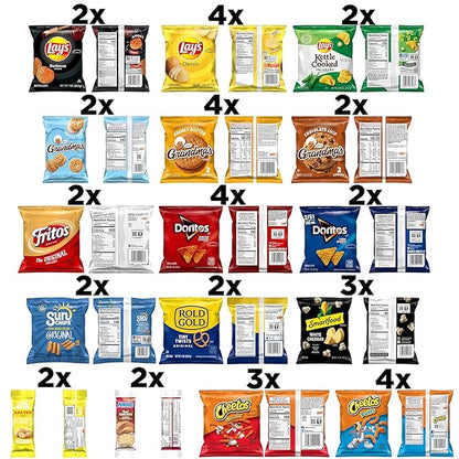 Frito-Lay Ultimate Classic Snacks Package, Variety Assortment of Chips, Cookies, Crackers, & Nuts, (Pack of 40) (Packaging May Vary)