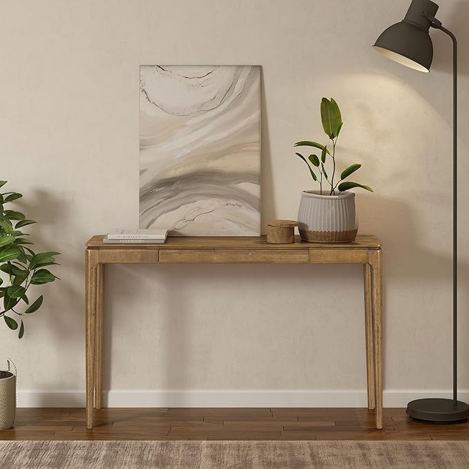 NTC Mingle Console 47 Inch Modern Design, Rectangular Dinner Table for Dining Room, Living Room Furniture, Effortless Assembly - Teak Look
