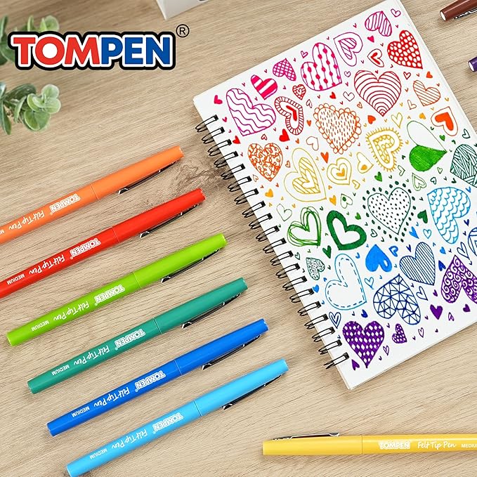Felt Tip Pens Bulk for Teachers Students,144 Pack 12 Count,Assorted Color,Medium Fine Point 0.7mm Multicolor Markers for Gifts Christmas Cards Writing,Planner,Drawing,Note Taking,Art,Journals