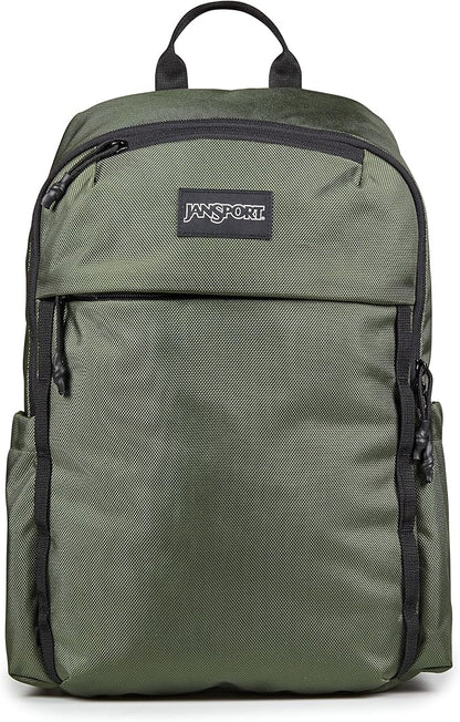 JanSport Venture Daypack – Travel Pack With Large Main Compartment, Padded Laptop Sleeve, Dual Water Bottle Pockets, and Attachment Buckles, Cargo Green