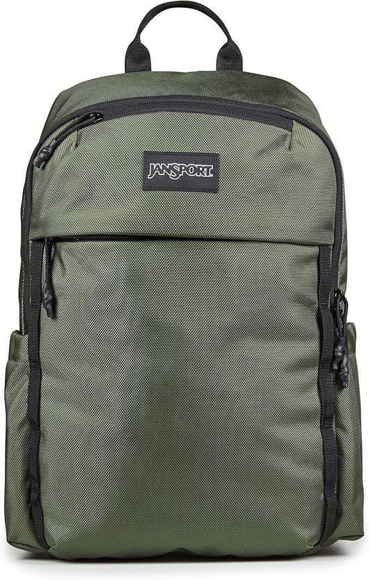JanSport Venture Daypack – Travel Pack With Large Main Compartment, Padded Laptop Sleeve, Dual Water Bottle Pockets, and Attachment Buckles, Cargo Green