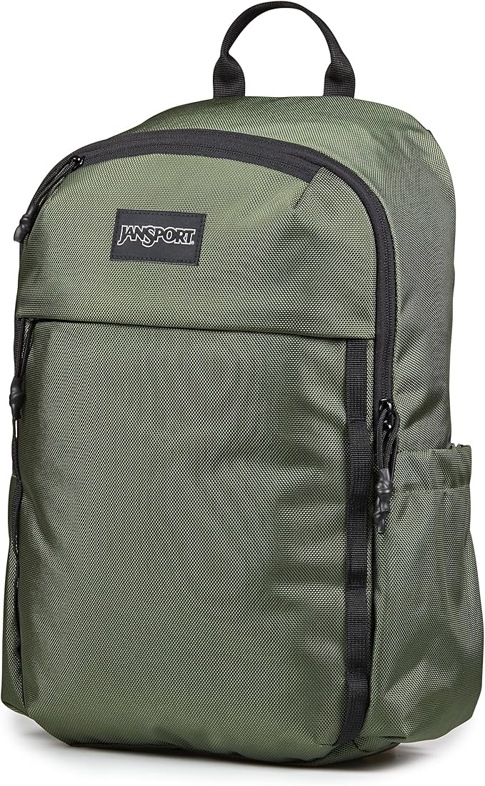 JanSport Venture Daypack – Travel Pack With Large Main Compartment, Padded Laptop Sleeve, Dual Water Bottle Pockets, and Attachment Buckles, Cargo Green