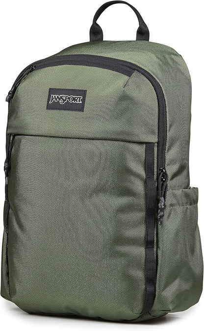 JanSport Venture Daypack – Travel Pack With Large Main Compartment, Padded Laptop Sleeve, Dual Water Bottle Pockets, and Attachment Buckles, Cargo Green