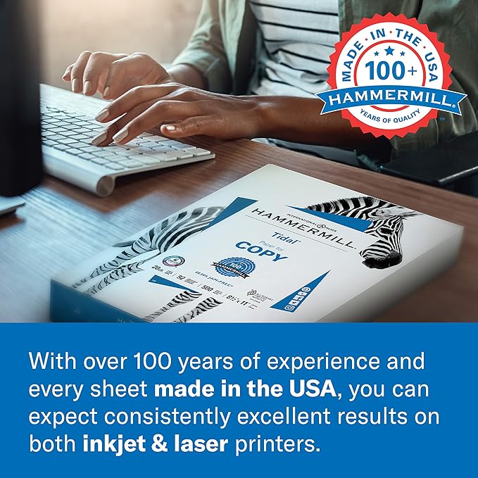 Hammermill Colored Paper, 20 lb Cherry Printer Paper, 8.5 x 11-10 Ream (5,000 Sheets) - Made in the USA, Pastel Paper, 102210C