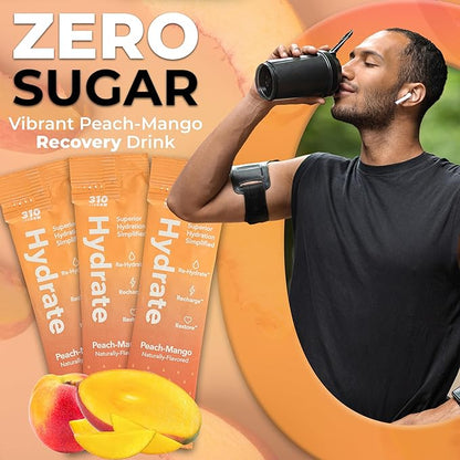 310 Nutrition Sugar Free Electrolytes Powder - Instant Hydration Packets for Daily Fluid Balance - Caffeine-Free Rehydration Drink Mix w/Vitamins, Low Calorie & Keto Friendly - Watermelon 15 Singles