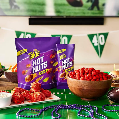 Takis Fuego Hot Nuts 15.02 oz Sharing Size Resealable Bag, Hot Chili Pepper & Lime Flavored Extreme Spicy Double-Crunch Peanuts