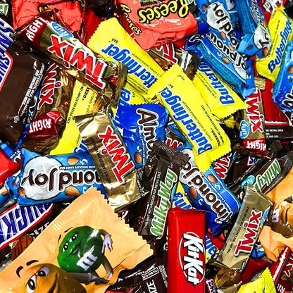 Bulk Assorted Fun-Size Chocolate Candy Mix – 2 lb Variety Bag – Individually Wrapped Fun-Size Treats Mini Chocolates for Parties, Candy Buffets, Office Snacks, Pinatas, Weddings & Holiday Celebrations