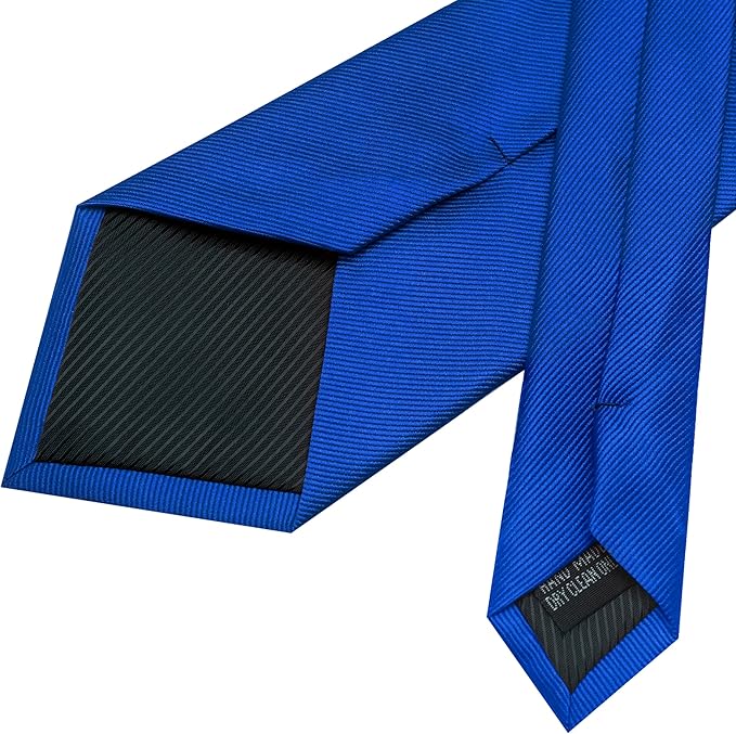 JEMYGINS Formal Necktie Solid Color Tie and Pocket Square with Tie Clip Lapel Pin Sets for Men 4PCS