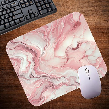 Pink Marble Agate Mouse Pad Mat Mousepad for Desk Computer Laptop PC Gaming Home or Office Gift Marbled Abstract (Pink 1 MP41)