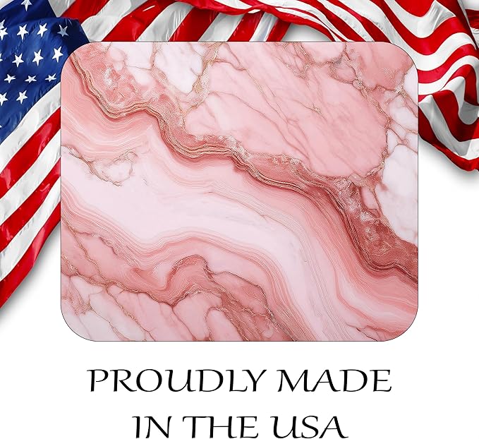 Pink Marble Agate Mouse Pad Mat Mousepad for Desk Computer Laptop PC Gaming Home or Office Gift Marbled Abstract (Pink 4 MP44)