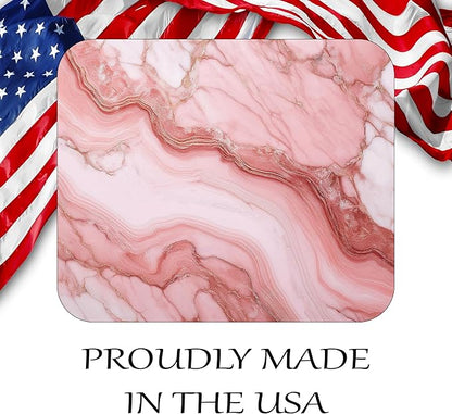 Pink Marble Agate Mouse Pad Mat Mousepad for Desk Computer Laptop PC Gaming Home or Office Gift Marbled Abstract (Pink 4 MP44)