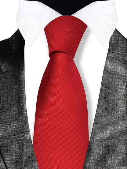 GUSLESON Classic New 3.15"（8cm） Men's Solid Color Necktie Wedding Business Tie + Gift Box