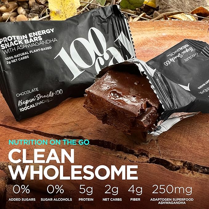 Protein Bar Chocolate Brownie | High Protein High Fiber Keto Snacks for Gut Health, Gluten Free Chocolate with Organic Ingredients for Weight Loss, Vegan Protein Bars with MCT Oil and Ashwagandha, Wholesome Yum Clean Protein Bars 100 Calories each | Lo...