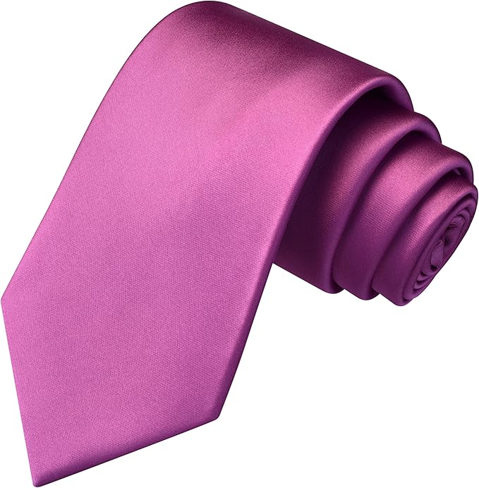 Branduce 3.15"（8cm） Mens Solid Satin Tie Pure Color Necktie for Business and Wedding + Gift Box