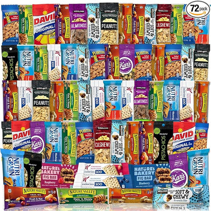 Snacks Gift Variety Basket for Adults (72 Count) Great For Men, Women, Adults, Office, School, Colleges - Gift Assortment Package - Great Gift Basket For Home, Work, Office, Meetings, College