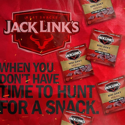 Jack Link's Beef Jerky, Original, Multipack Bags - Flavorful Meat Protein Snacks for Lunches, Great Stocking Stuffers, Individual Packs - 7g of Protein, Made with 100% Beef - 0.625 oz (Pack of 5)
