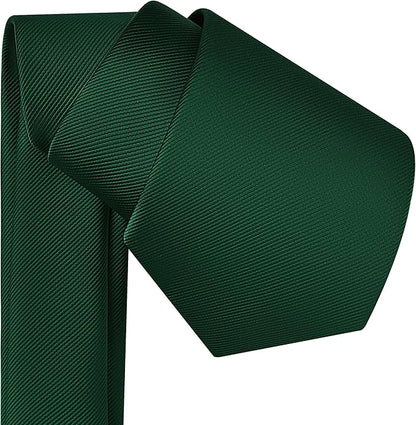 Branduce 3.15"（8cm） Men's Solid Color Formal Woven Necktie + Gift Box