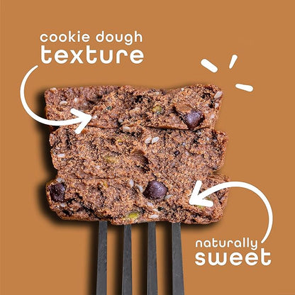 Feel Vegan Protein Bars | Cookie Dough | Keto | Gluten Free | Organic | Cordyceps | 15g Protein | Low Carb | Dairy Free | Grain Free | Nut Free | Soy Free | Non GMO - 10 Pack