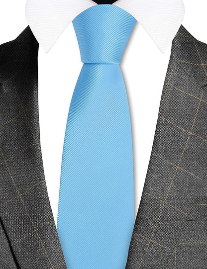 GUSLESON Classic New 3.15"（8cm） Men's Solid Color Necktie Wedding Business Tie + Gift Box