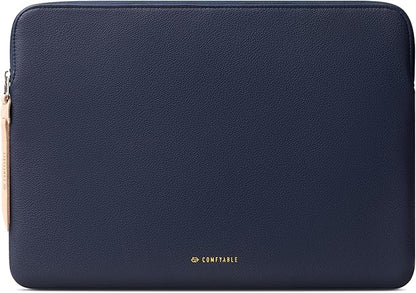 Comfyable Leather Laptop Sleeve Compatible with 16 Inch MacBook Pro M4 2024 & 15 Inch MacBook Air M4 M3 M2 2025, Blue