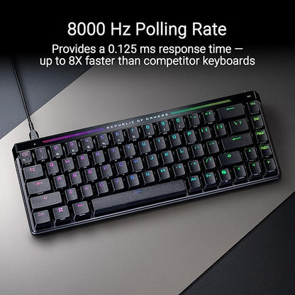 ASUS ROG Falchion Ace HFX 65% Hall Effect Gaming Keyboard – HE Magnetic Switches, Rapid Trigger, 8000 Hz Polling, Three-Layer Dampening Foam, Touch Panel, Protective Cover