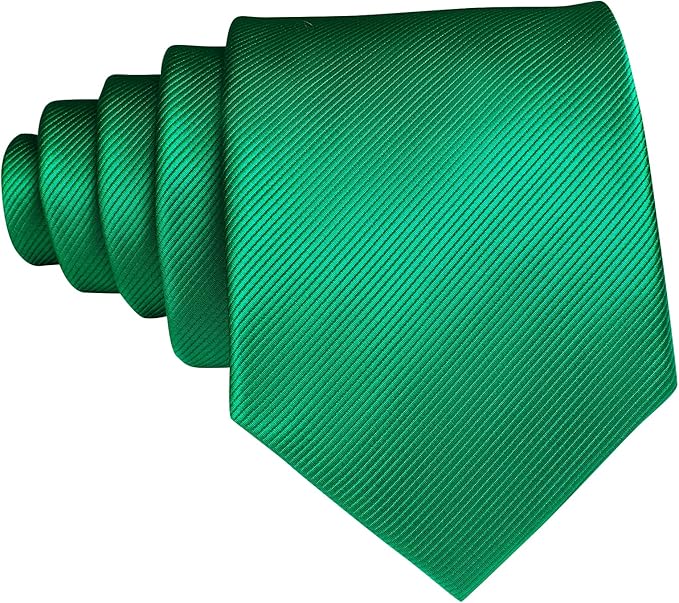 Barry.Wang Tie Sets for Men Silk Solid Necktie Stain Ties Handkerchief Pocket Square Cufflinks Wedding Business Dyed