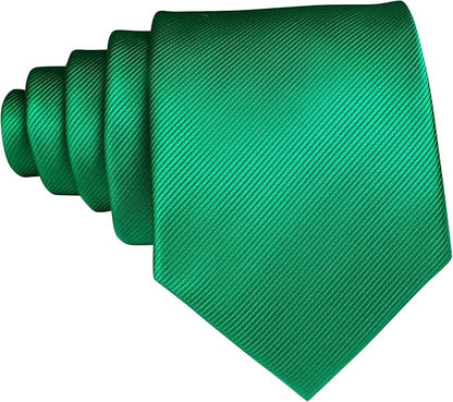 Barry.Wang Tie Sets for Men Silk Solid Necktie Stain Ties Handkerchief Pocket Square Cufflinks Wedding Business Dyed