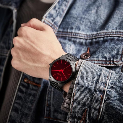 BUREI Men Watches Fashion Analog Stainless Steel Quartz Waterproof Watches,Gift for Men.