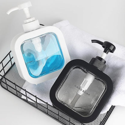 Modern Soap Dispenser for Bathroom and Kitchen Sink, Small Hand Soap Plastic Dish Soap Dispenser with Pump and Labels - White