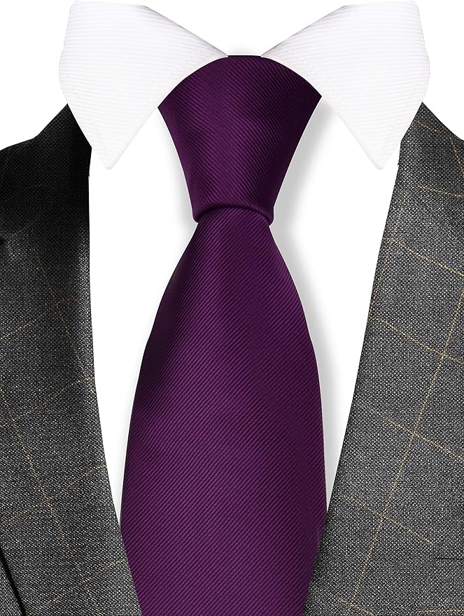 GUSLESON Classic New 3.15"（8cm） Men's Solid Color Necktie Wedding Business Tie + Gift Box