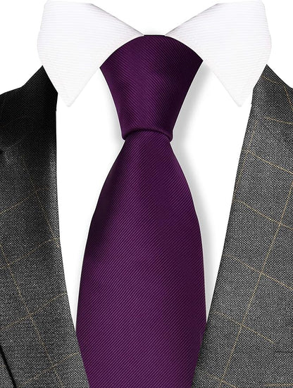 GUSLESON Classic New 3.15"（8cm） Men's Solid Color Necktie Wedding Business Tie + Gift Box