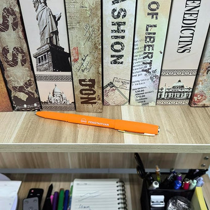 Fengtaiyuan Orange07P18, Orange Ink, FIne Point, 0.7mm, Gel Ink Rollerball Pens - Comfortable Non-Slip Grip, Quick-Drying Ink, 18-Piece Box (Orange07P18)
